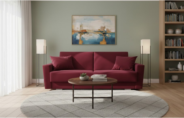 Wersalka Magda fancy 63 na sprężynach z funkcją spania i pojemnikiem